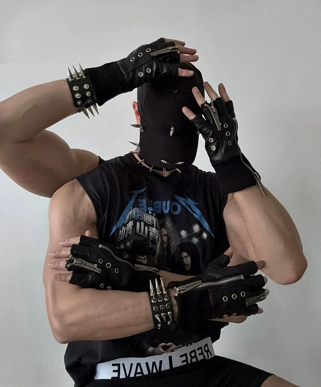 PUNK LAYERED ZIPPER GLOVES