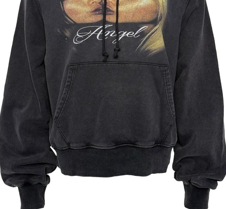 ANGEL PRINT HOODED SWEATSHIRT