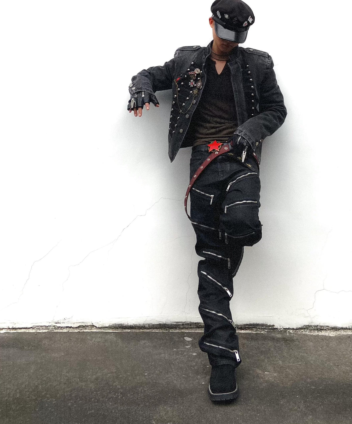 MULTI-ZIPPER SLIM FIT PANTS