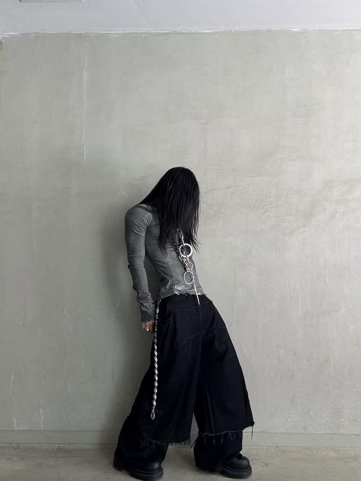 DESTRUCTION WAXED SKIRT PANTS
