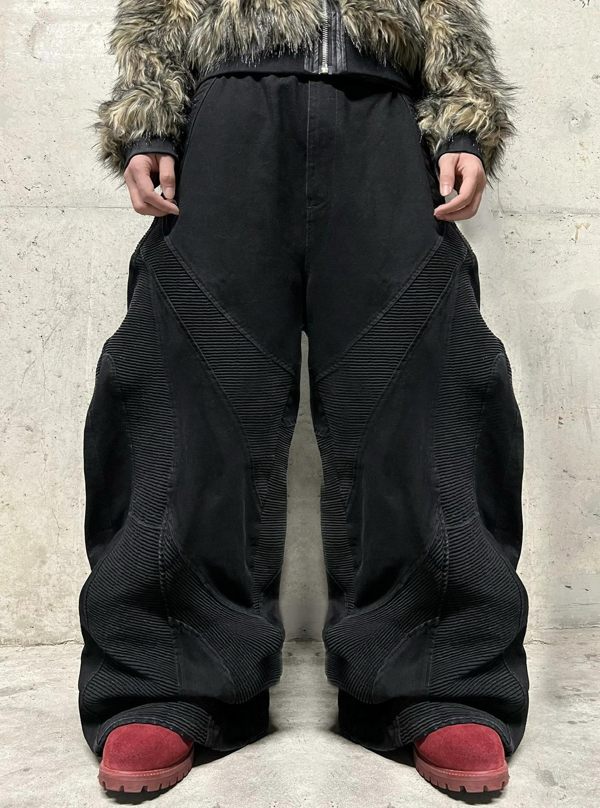 ALIEN RIPPLE WIDE LEG JEANS