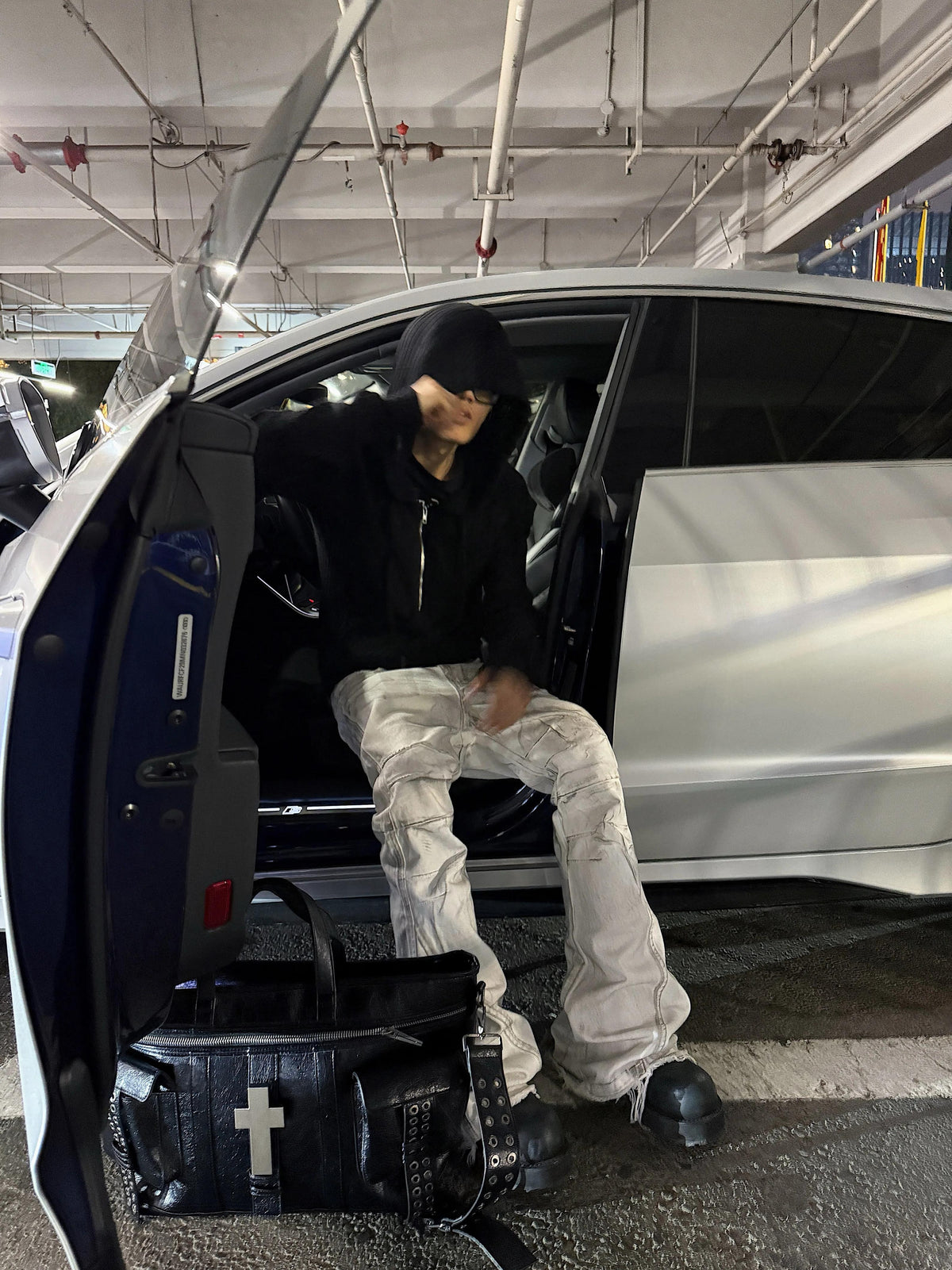 WRECKING WHITE WAX PANTS