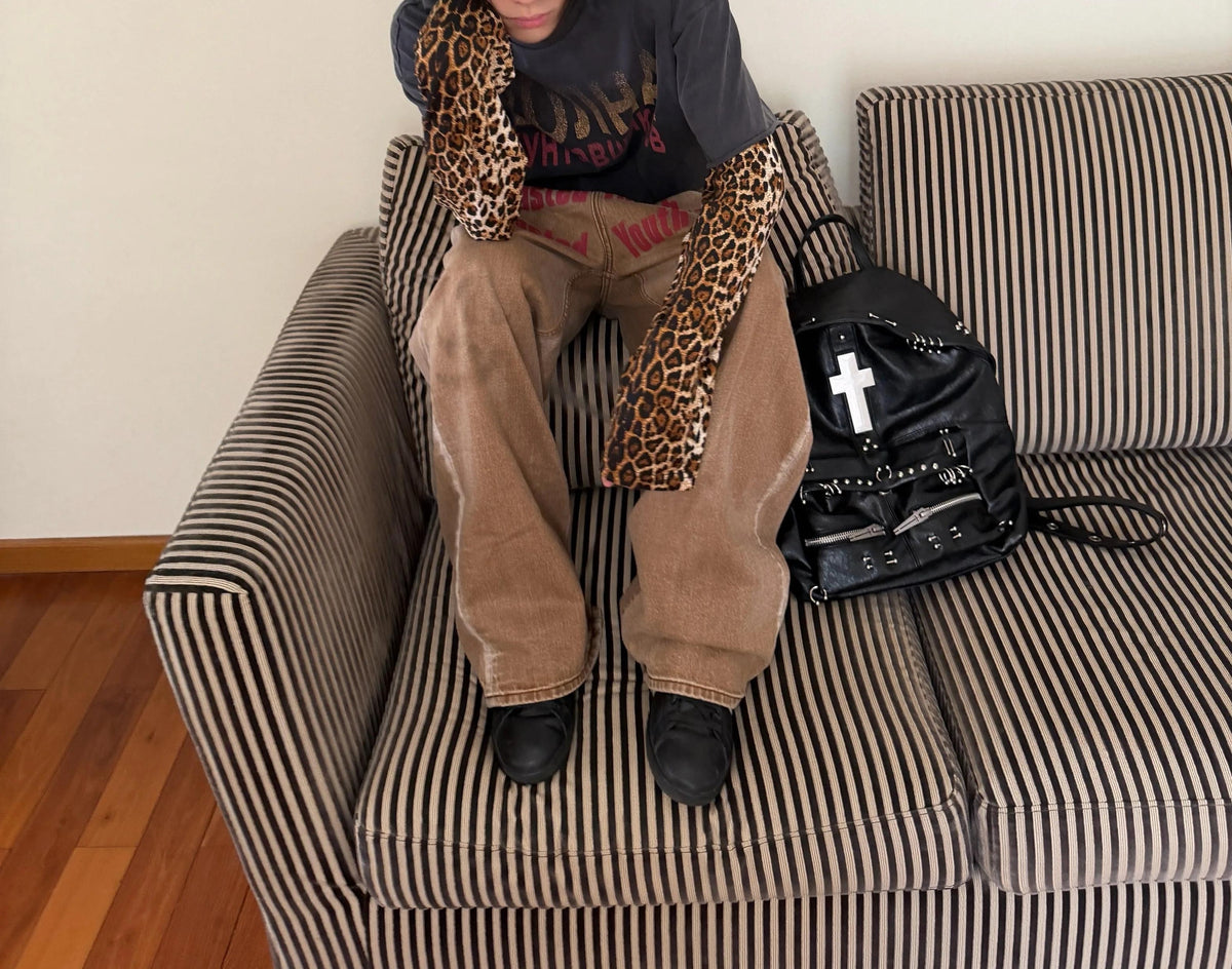 LEOPARD PRINT LONG SLEEVE TEE