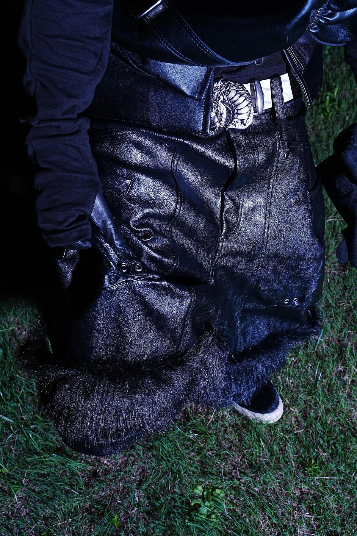 WAXED LEATHER WRESTLING PANTS