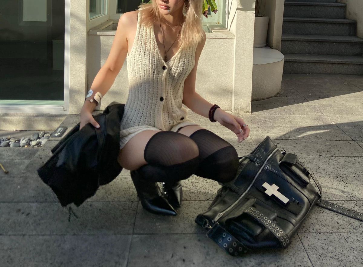 CROSSBODY LEATHER TOTE BAG