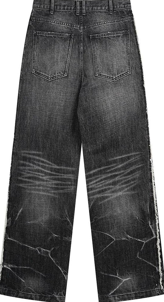 LIGHTNING STRIPE RAW EDGE JEANS