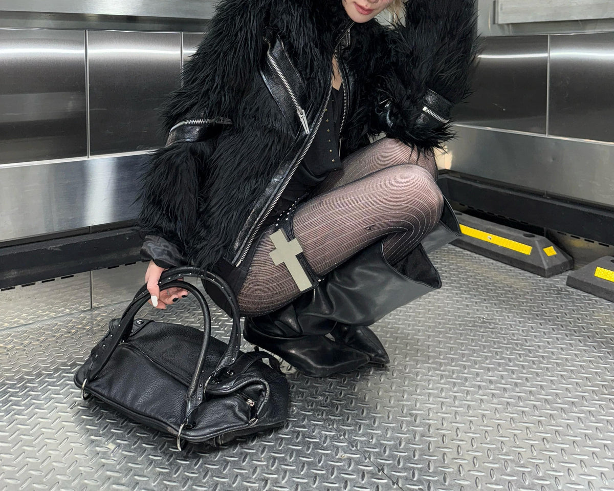 PATCHWORK LEATHER FUR JACKET