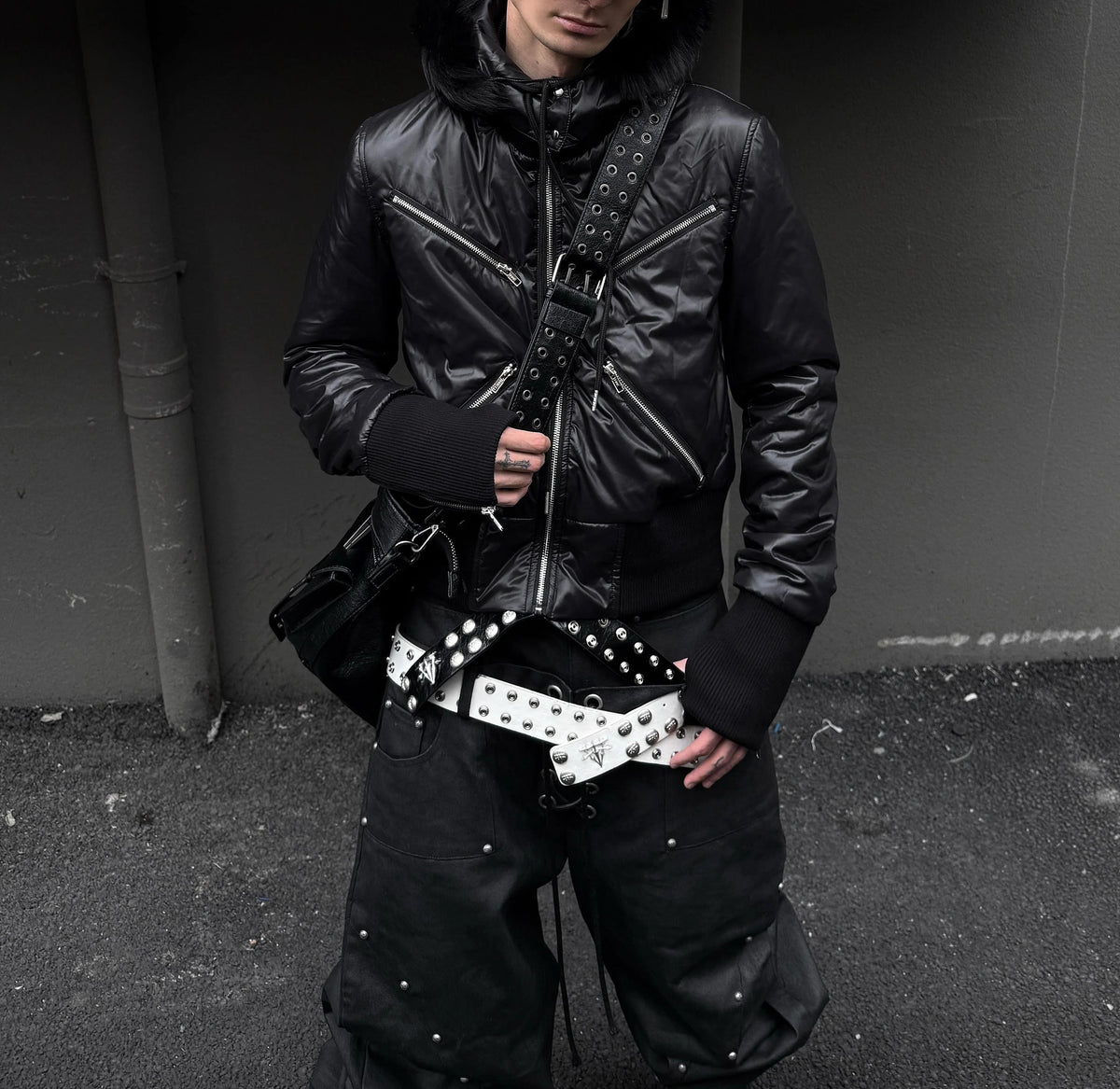 HOODED COTTON JACKET WITH DETACHABLE COLLAR