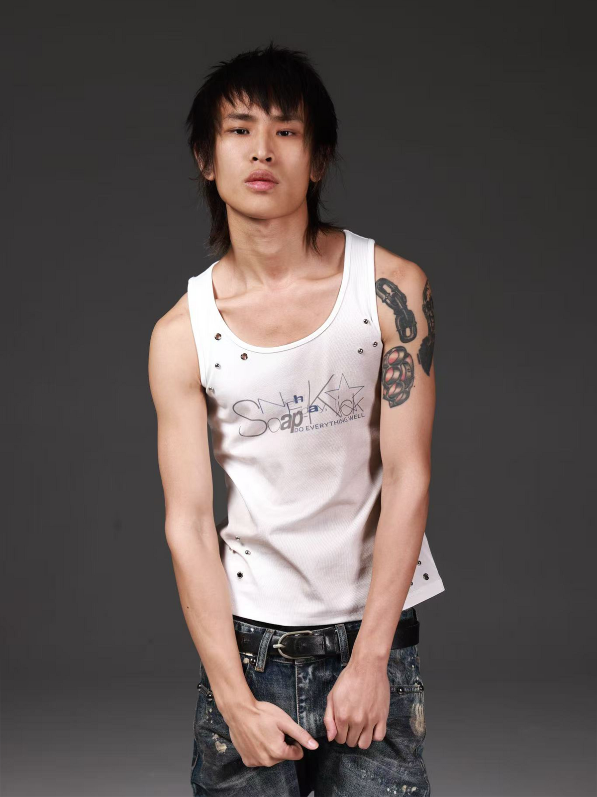 WASHED IRREGULAR RIVET TEE