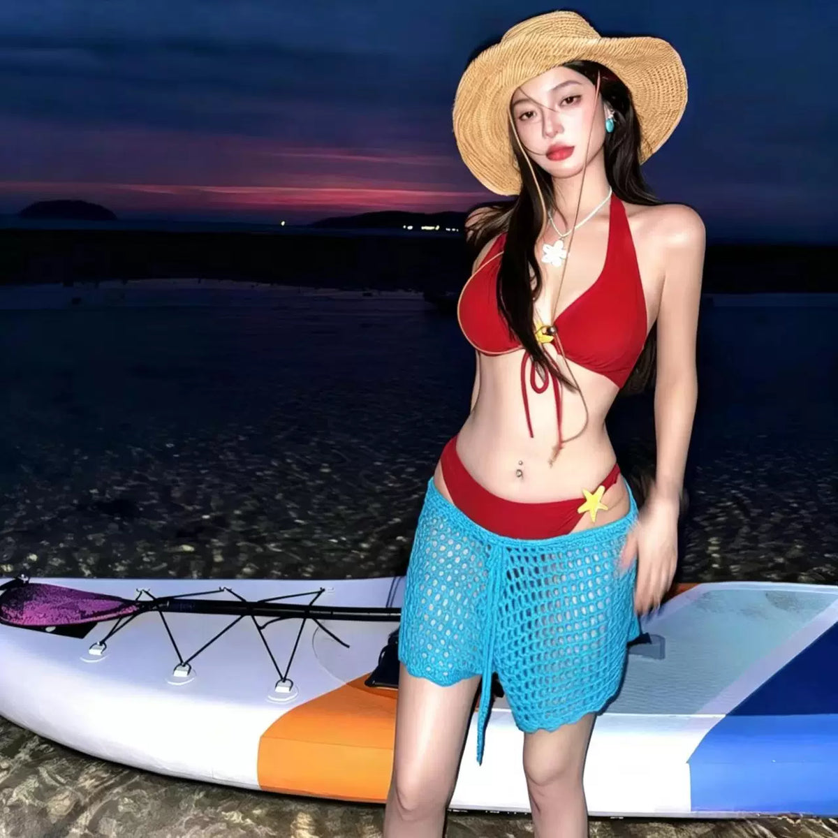 RETRO COLOR-BLOCKED BIKINI SET