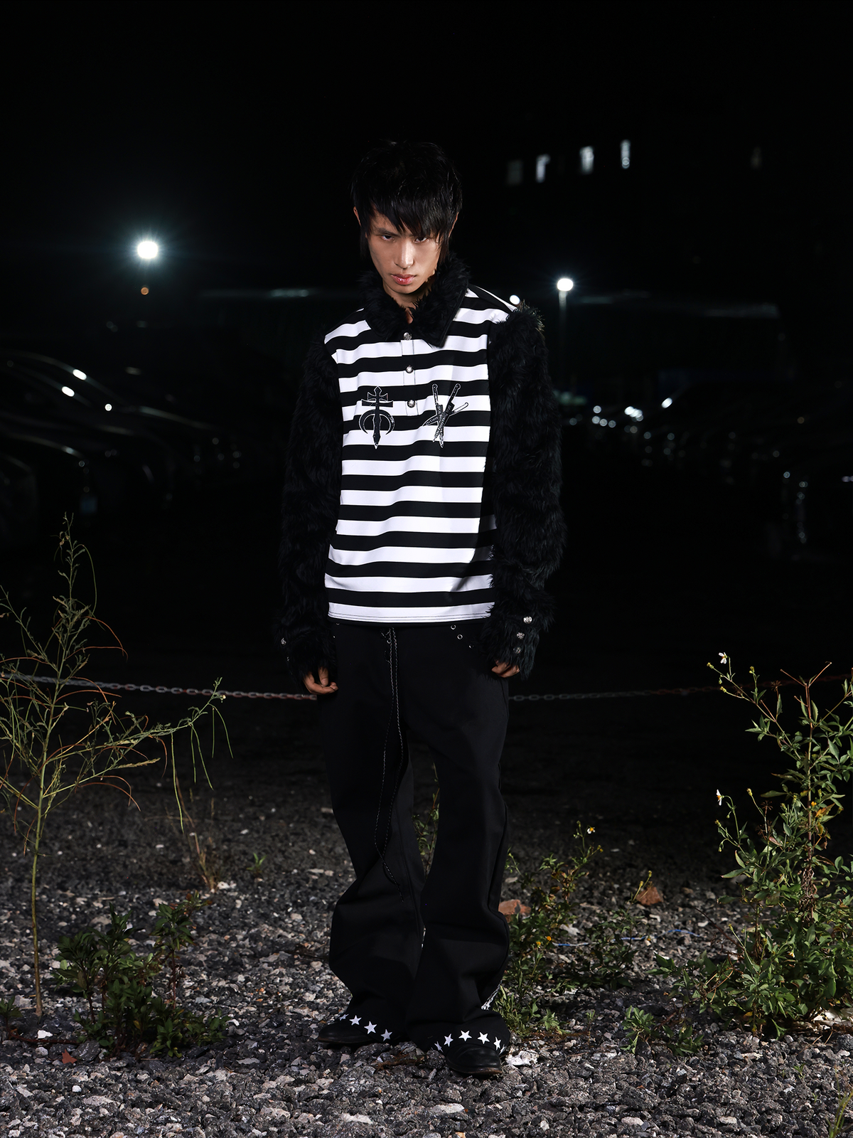 PUNK STRIPED POLO SHIRT