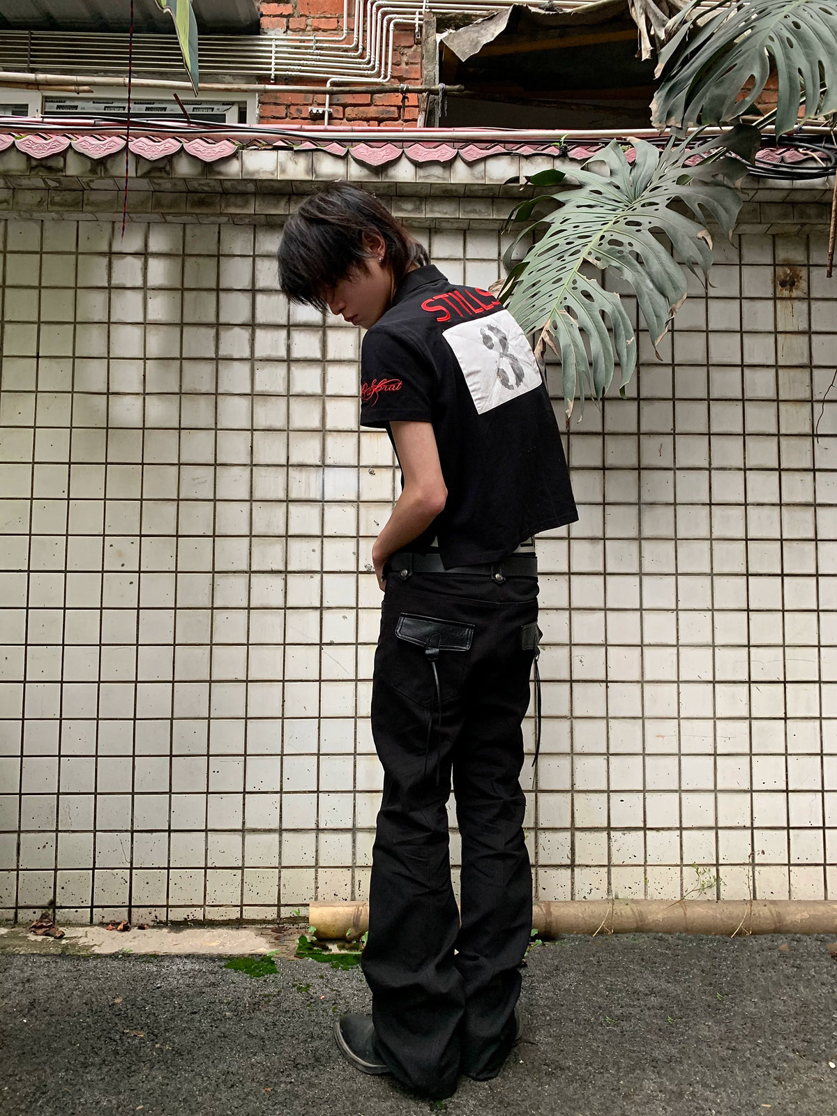 RED DRAGON EMBROIDERED POLO T-SHIRT