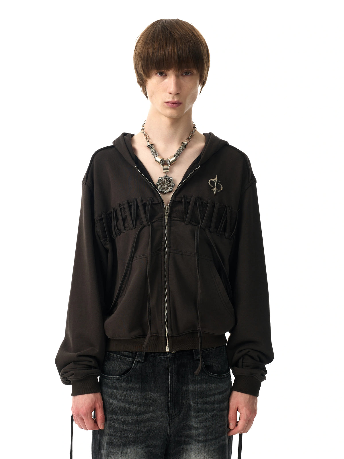 MULTI-STRIPE ZIPPER SWEATSHIRT JACKET