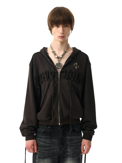 MULTI-STRIPE ZIPPER SWEATSHIRT JACKET