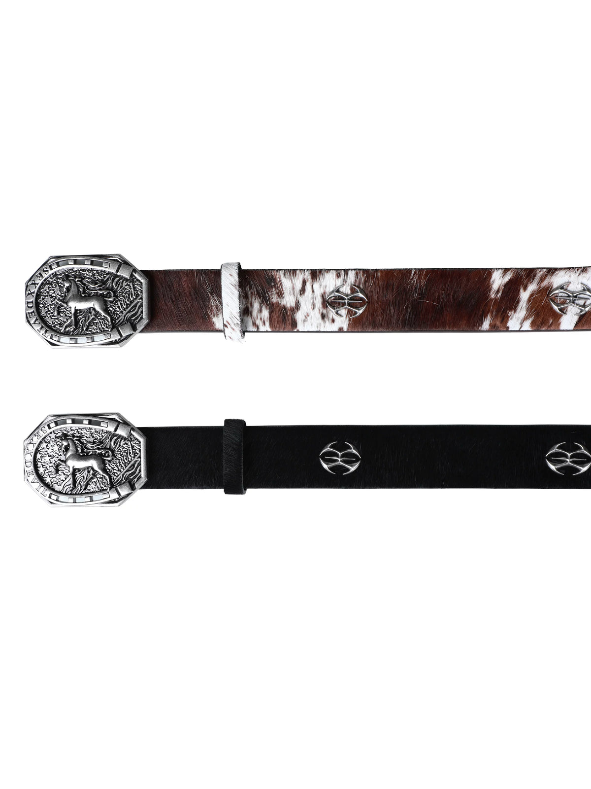 RIVET-STUDDED LEATHER BELT