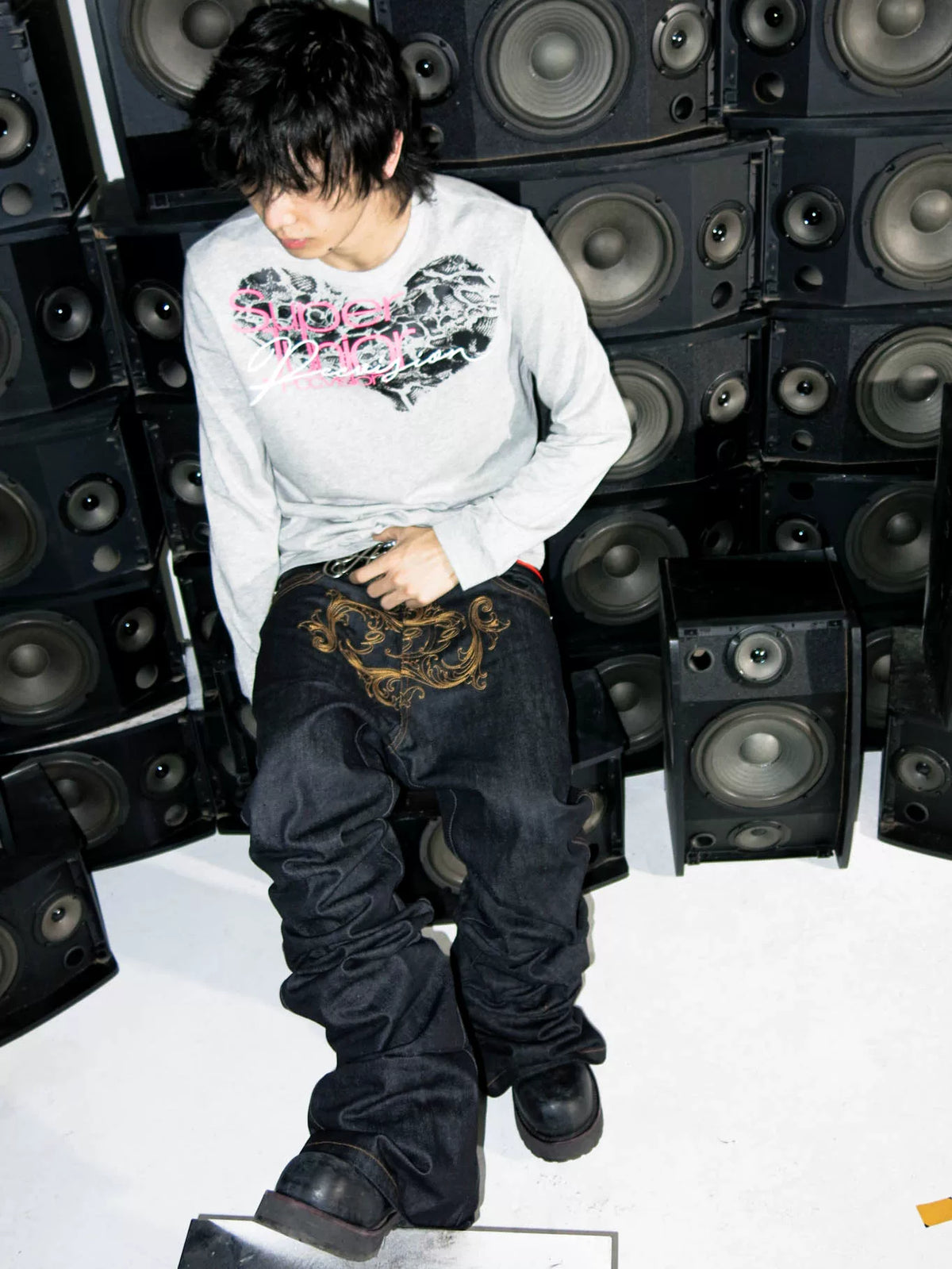 RAW BAROQUE EMBROIDERED MICRO JEANS
