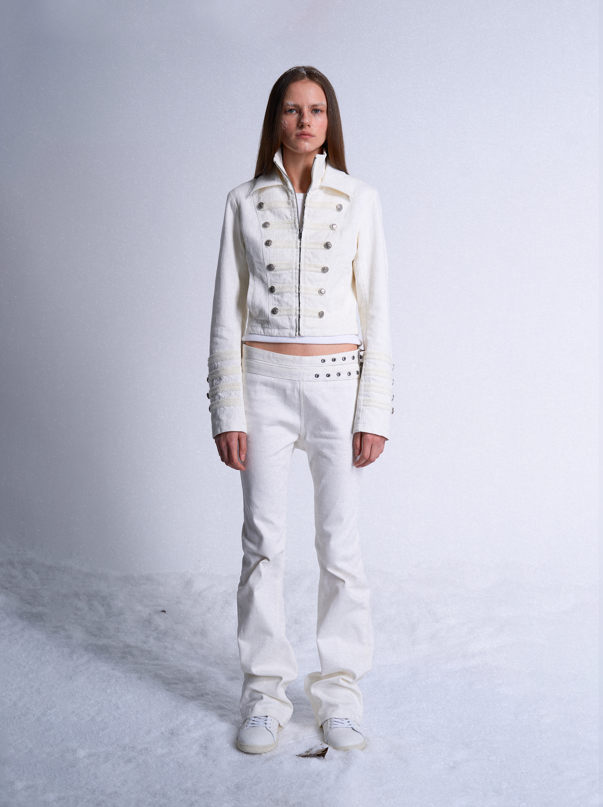 SLIM FIT WHITE BAMBOO JEANS