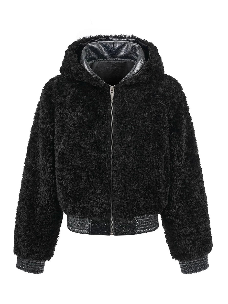 PLUSH PATCHWORK SUEDE JACKET