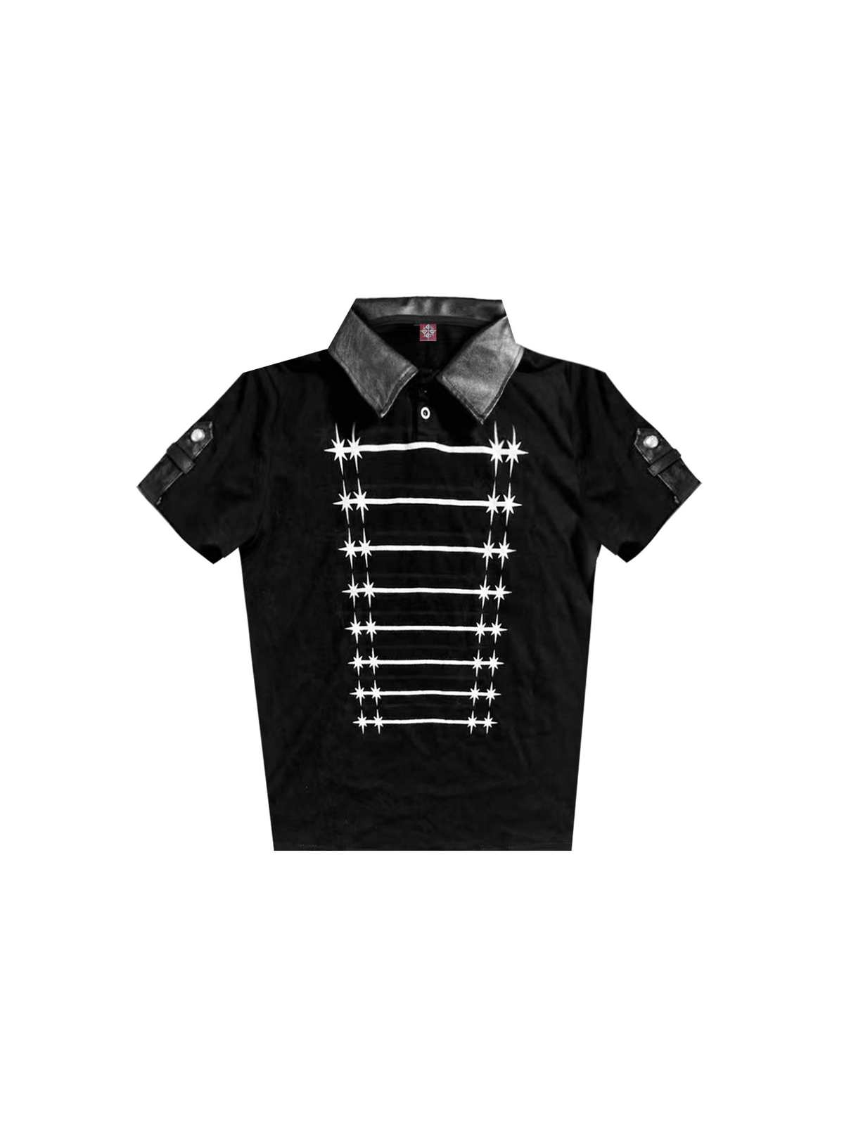 GLITTER CROSS PRINT POLO SHIRT