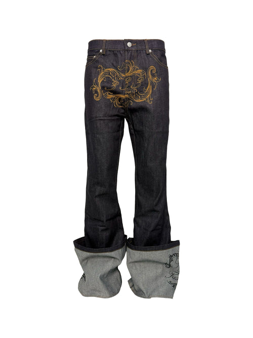 RAW BAROQUE EMBROIDERED MICRO JEANS