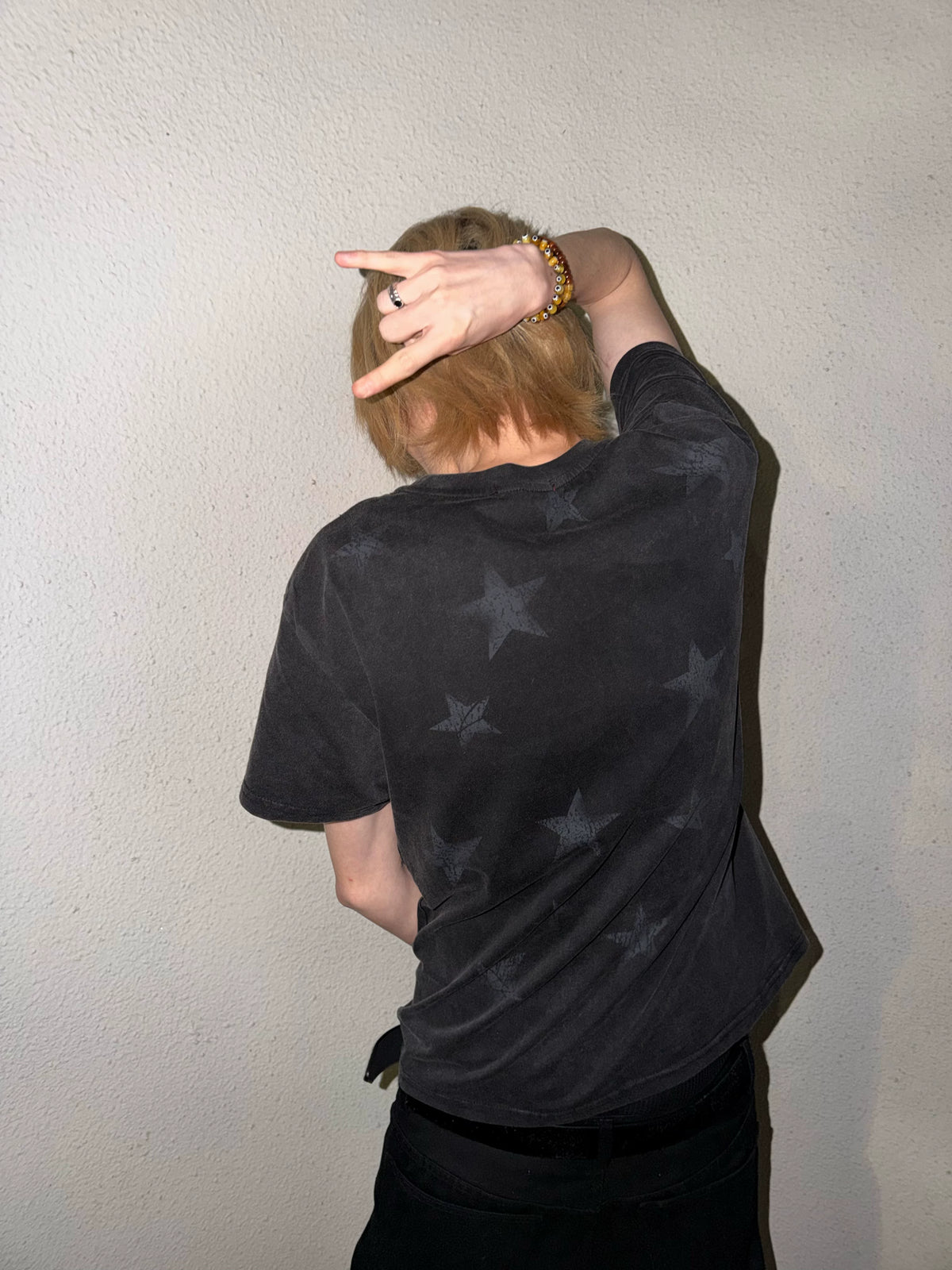 STARRY DISTRESSED LOOSE-FIT T-SHIRT