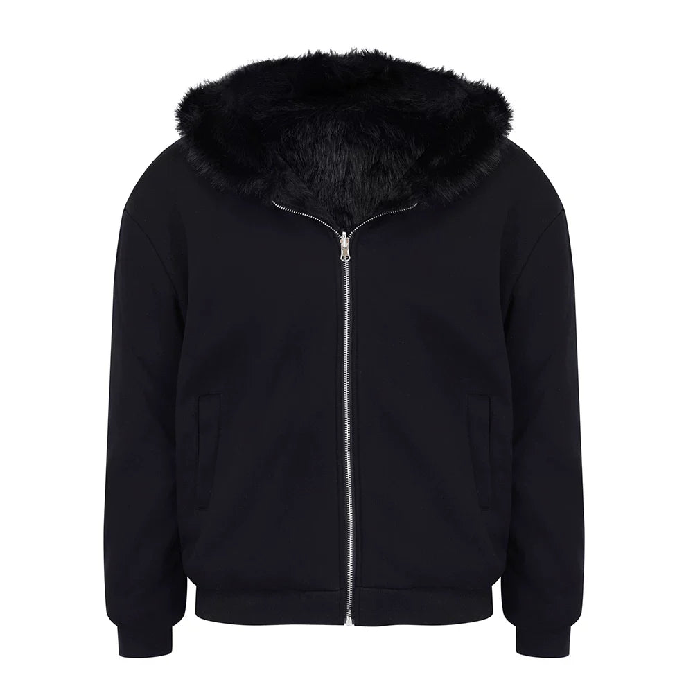 REVERSIBLE BOXY FUR-LINED JACKET