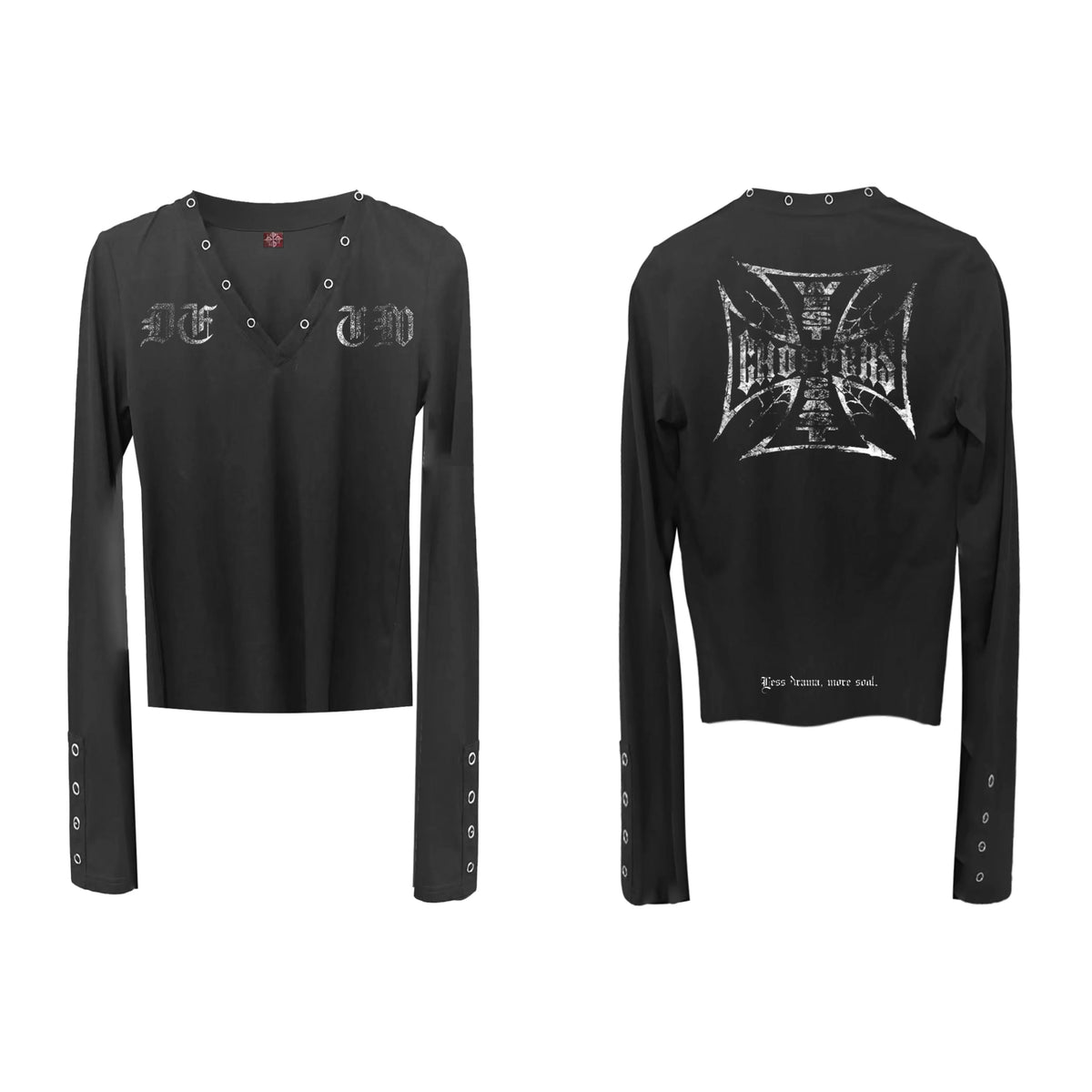 GOTHIC V-NECK LONG SLEEVE TEE