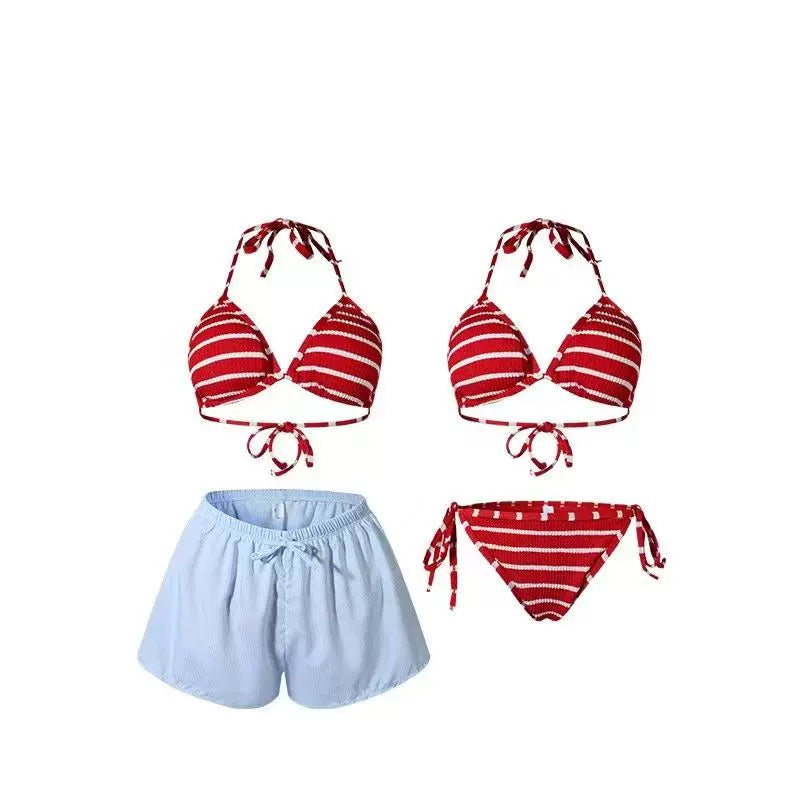 VINTAGE-STYLE STRIPED BIKINI SET