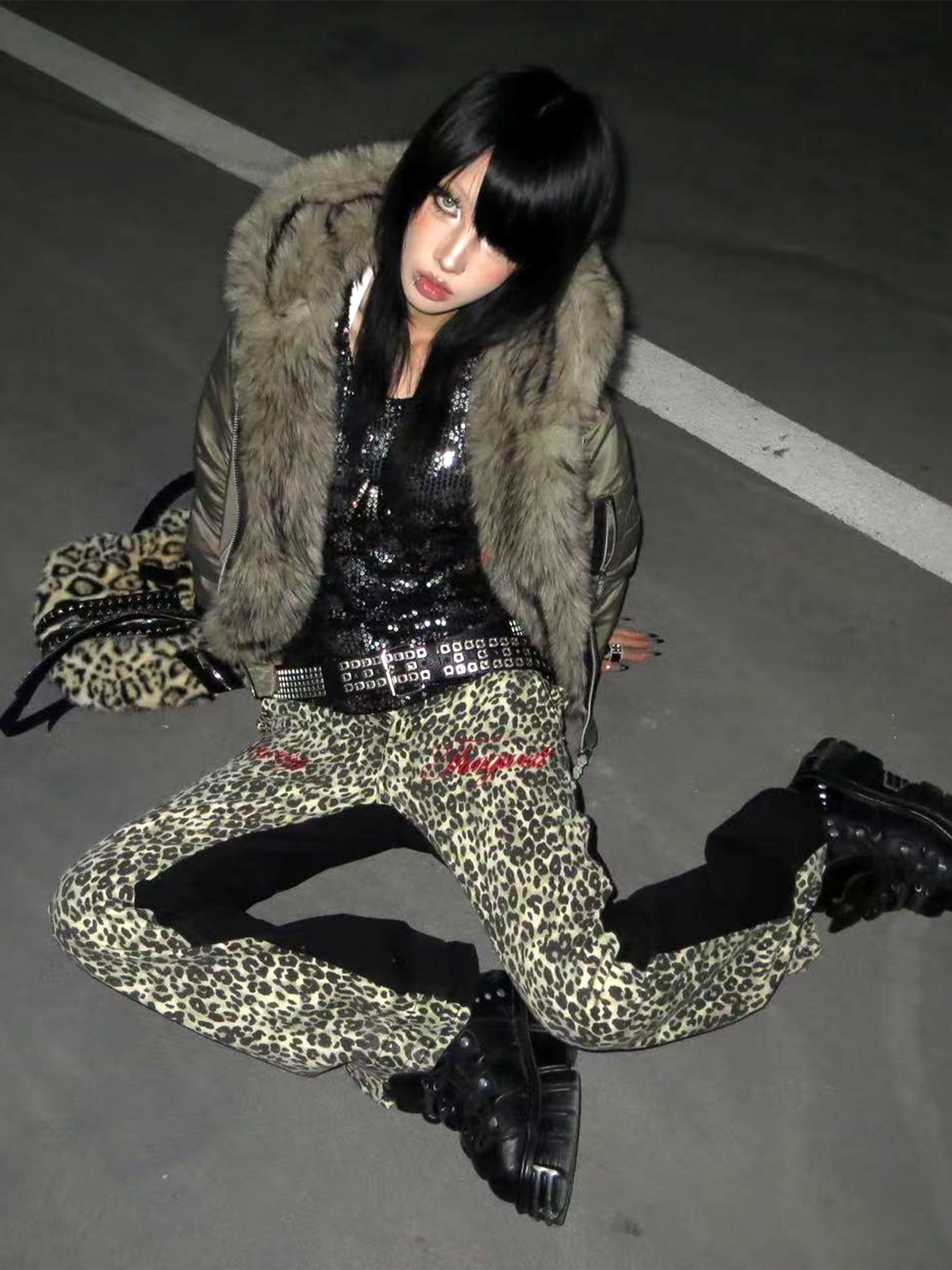 VINTAGE LEOPARD PRINT SKINNY JEANS