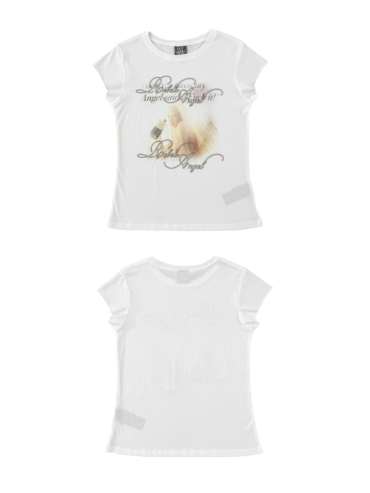 DRUNKEN ANGEL COTTON-LINEN T-SHIRT