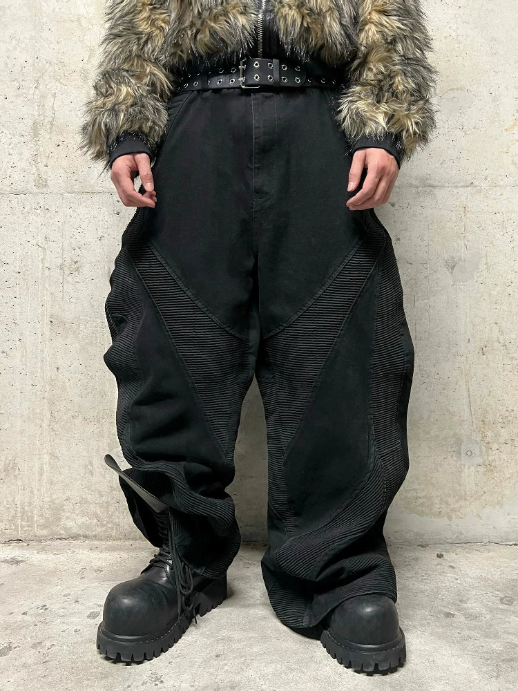 ALIEN SKELETAL WIDE LEG JEANS