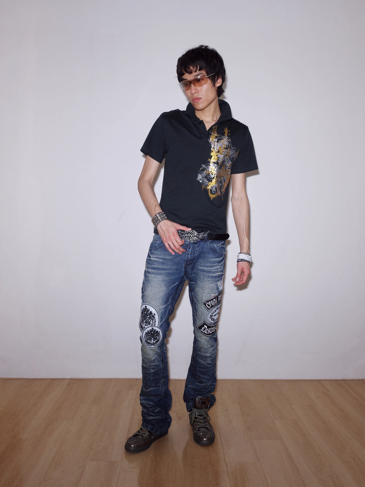 RETRO HOT-STAMPED POLO SHIRT