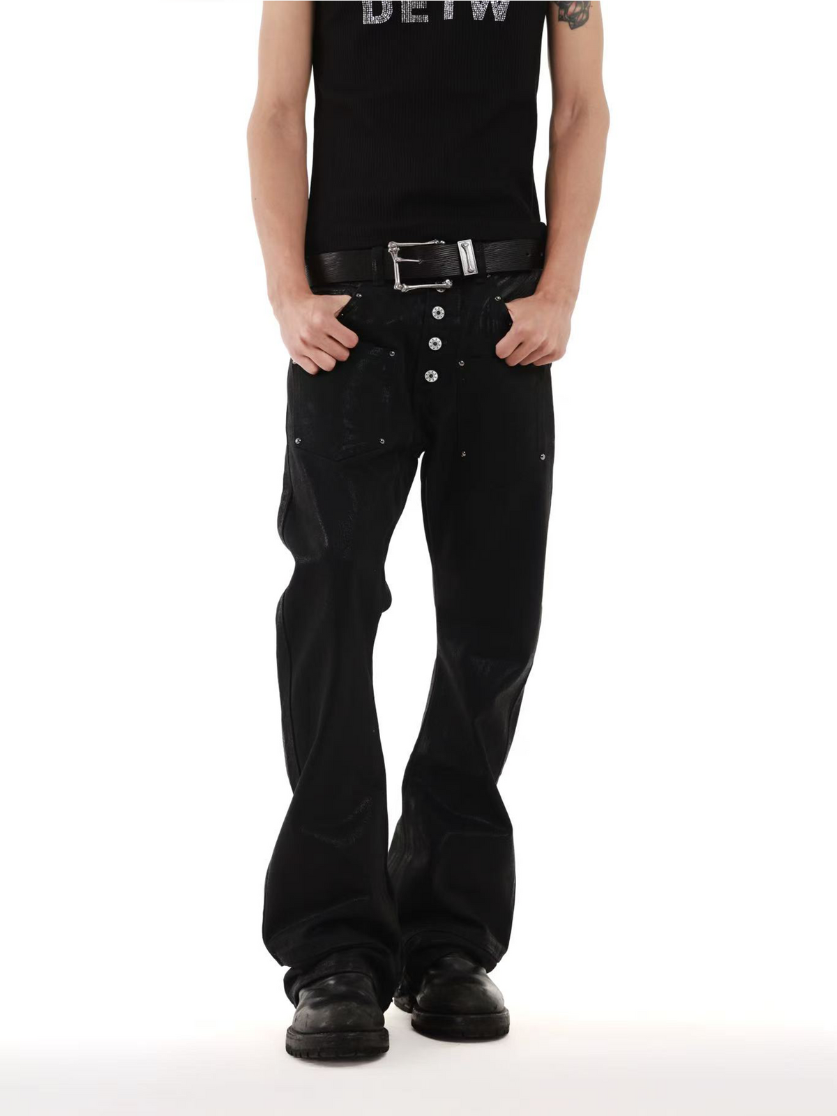 SKINNY SNAKE PRINT JEANS