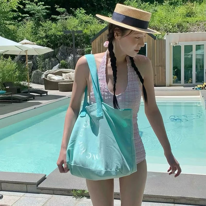 PINK CHECKERED HALTER SWIMSUIT