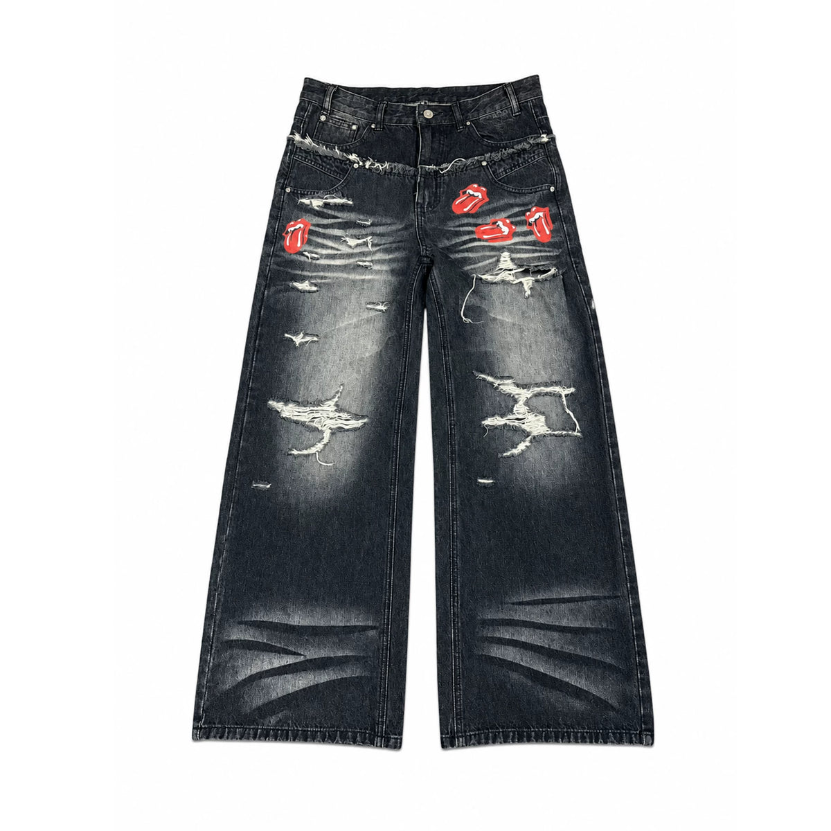 RETRO RIPPED DENIM PANTS