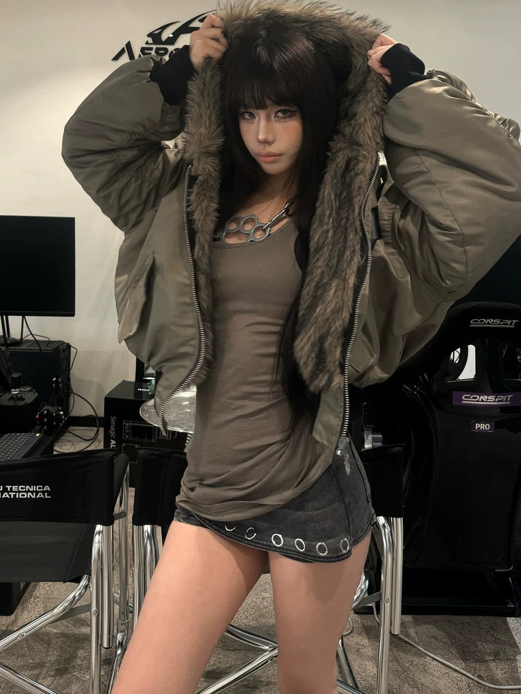 PENTAGRAM HOODED BOMBER JACKET