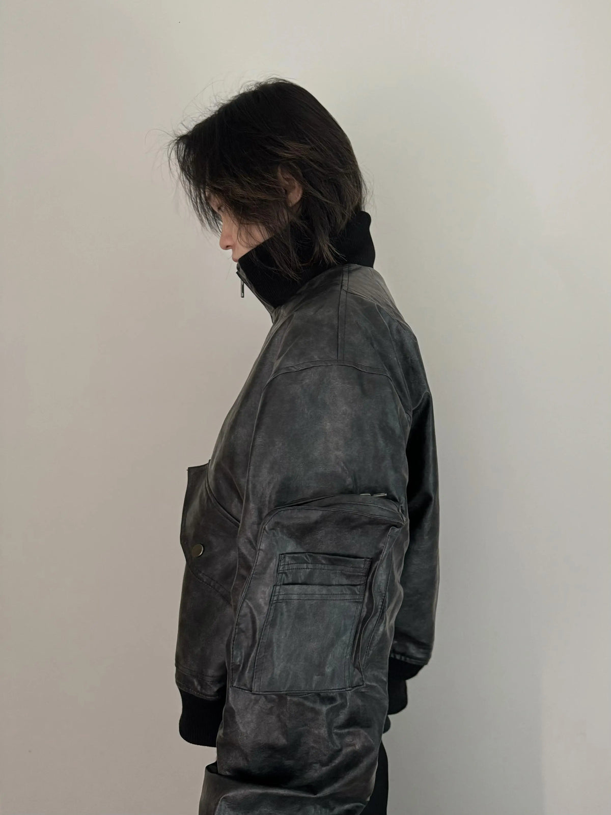 VINTAGE AGED COTTON BOMBER JACKET