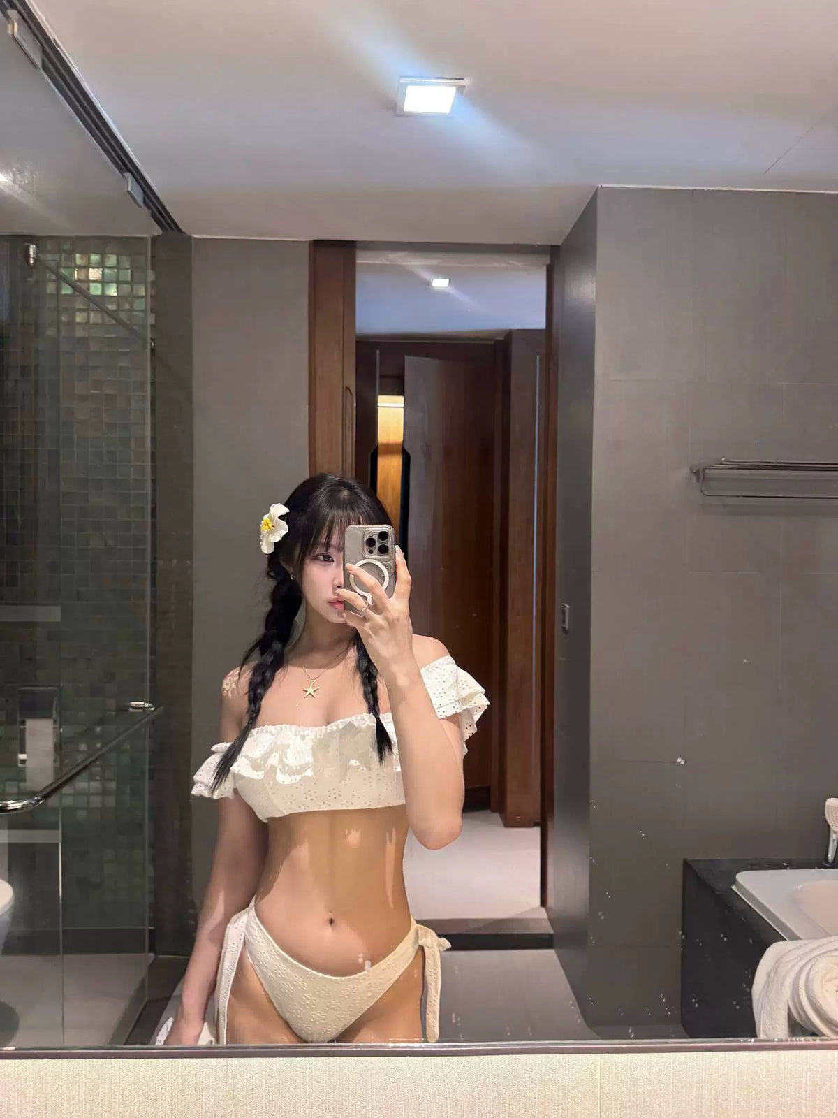 SENSUAL WHITE BANDEAU BIKINI SET
