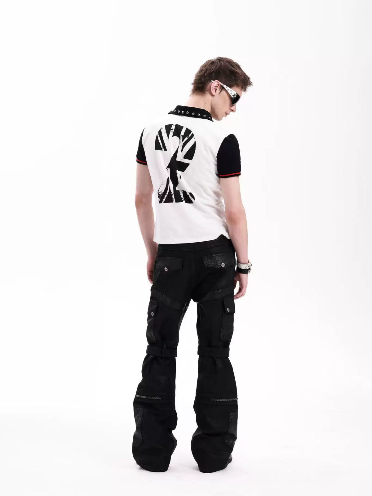 BEADED SKULL RETRO JERSEY T-SHIRT
