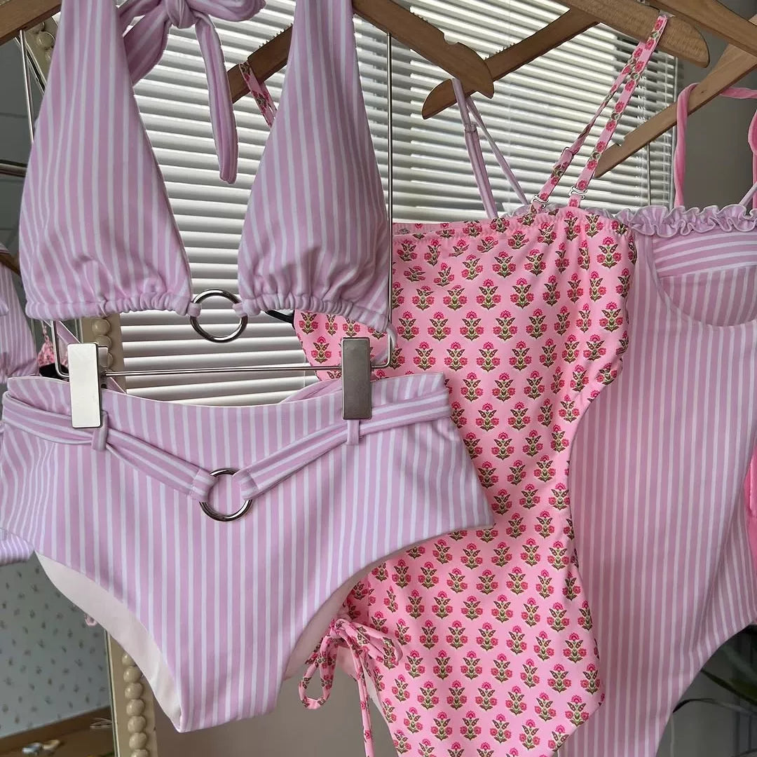 CUTE STRIPED ONE-PIECE SWIMSUIT