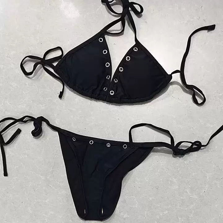 SPICY BACKLESS TIE-SIDE BIKINI SET