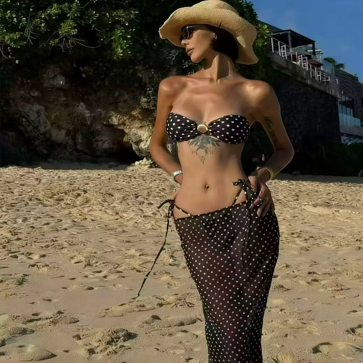 POLKA DOT BIKINI DRESS SET