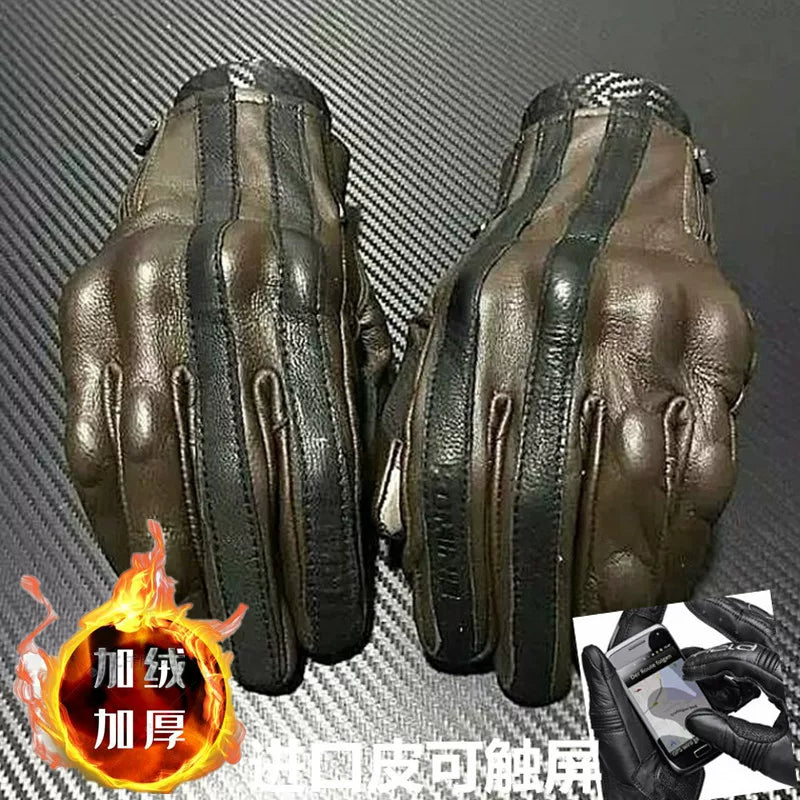 VINTAGE LEATHER BIKER GLOVES