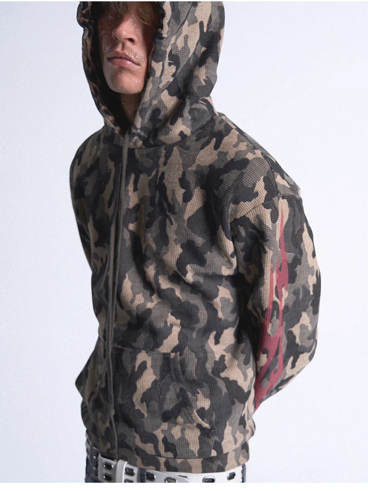 FLAME CAMO FITTED HOODIE