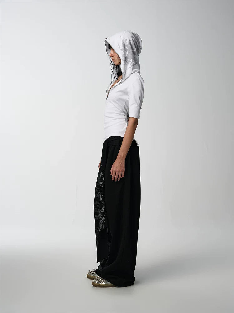 SLIM FIT HOODED ATHLETIC T-SHIRT