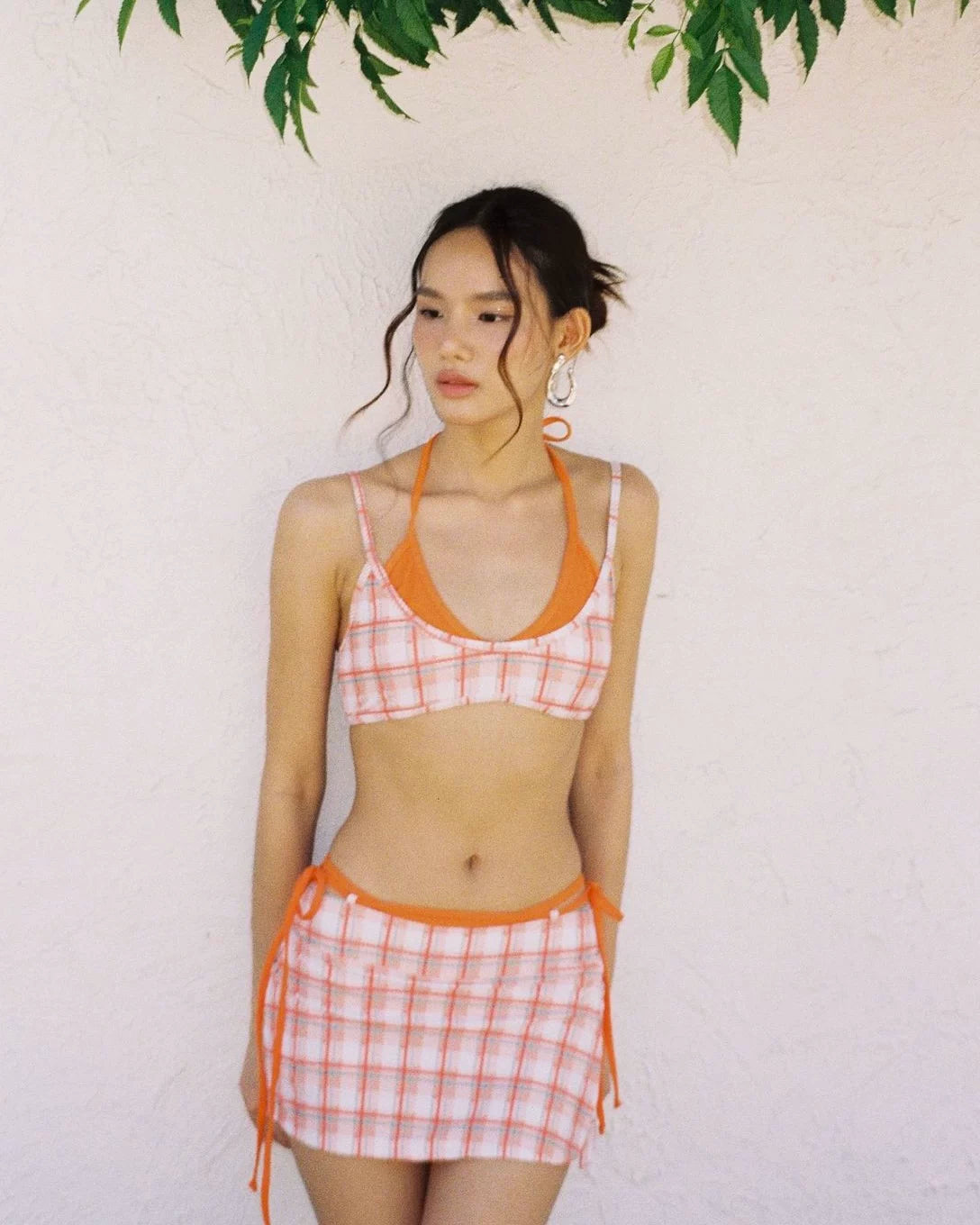 CHECKERED PRINT BIKINI SET