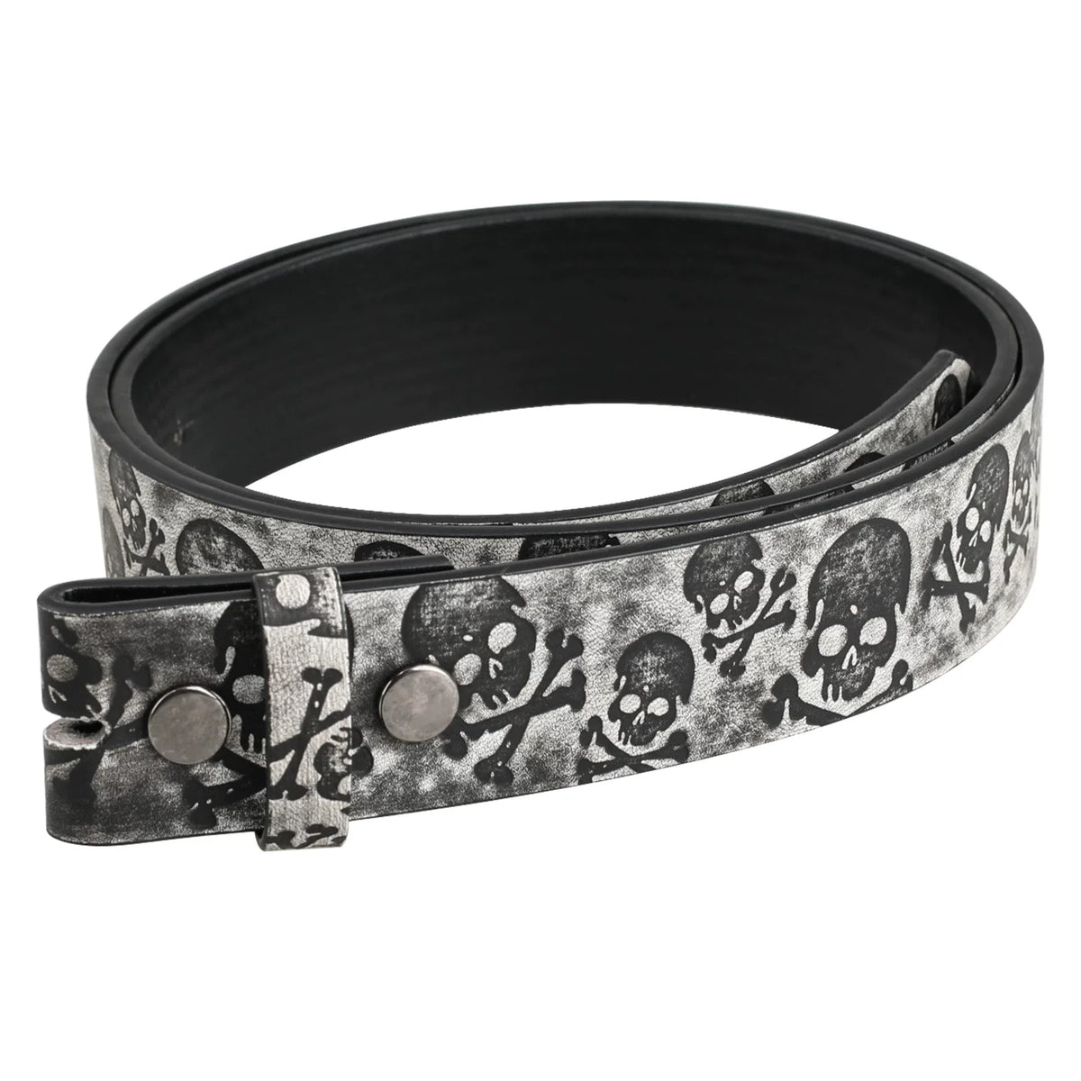 SKULL BUCKLE PU BELT