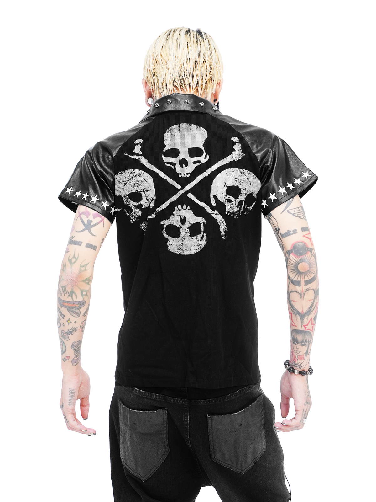 DARK SKULL EMBROIDERED T-SHIRT