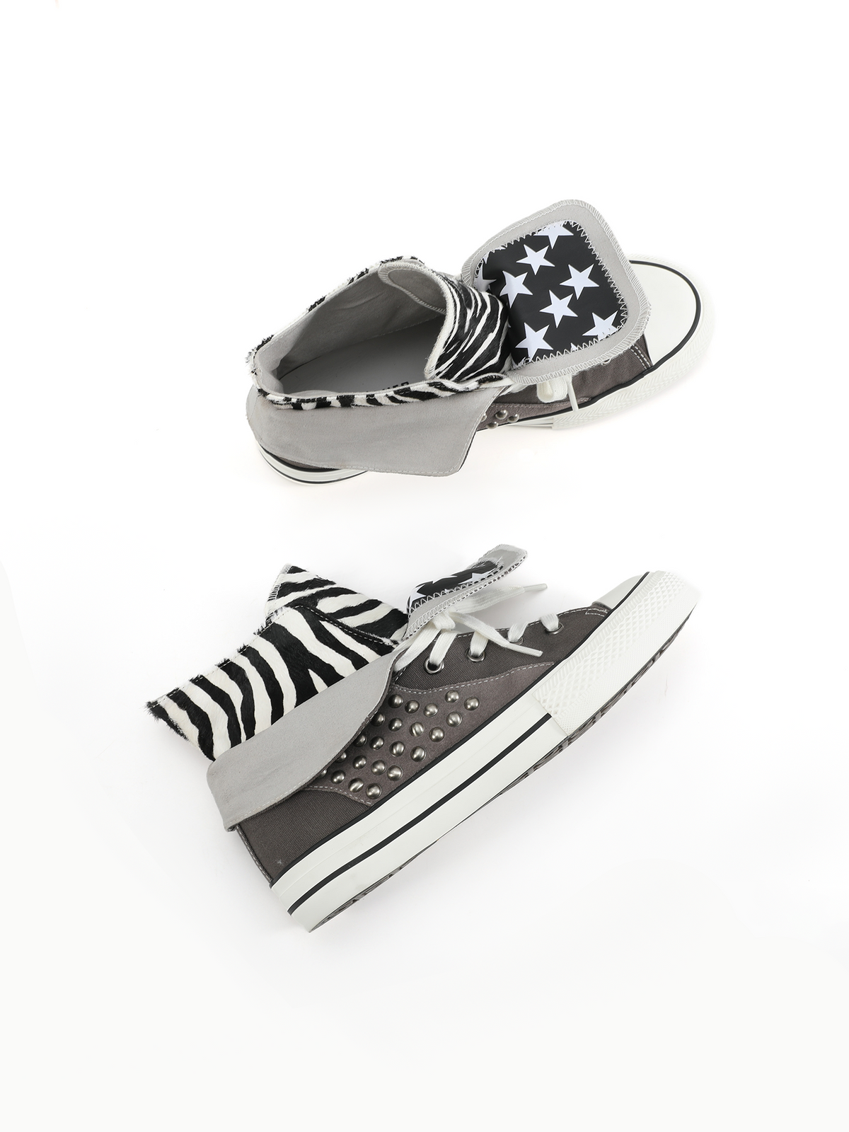 ZEBRA-PRINT SUEDE SNEAKERS