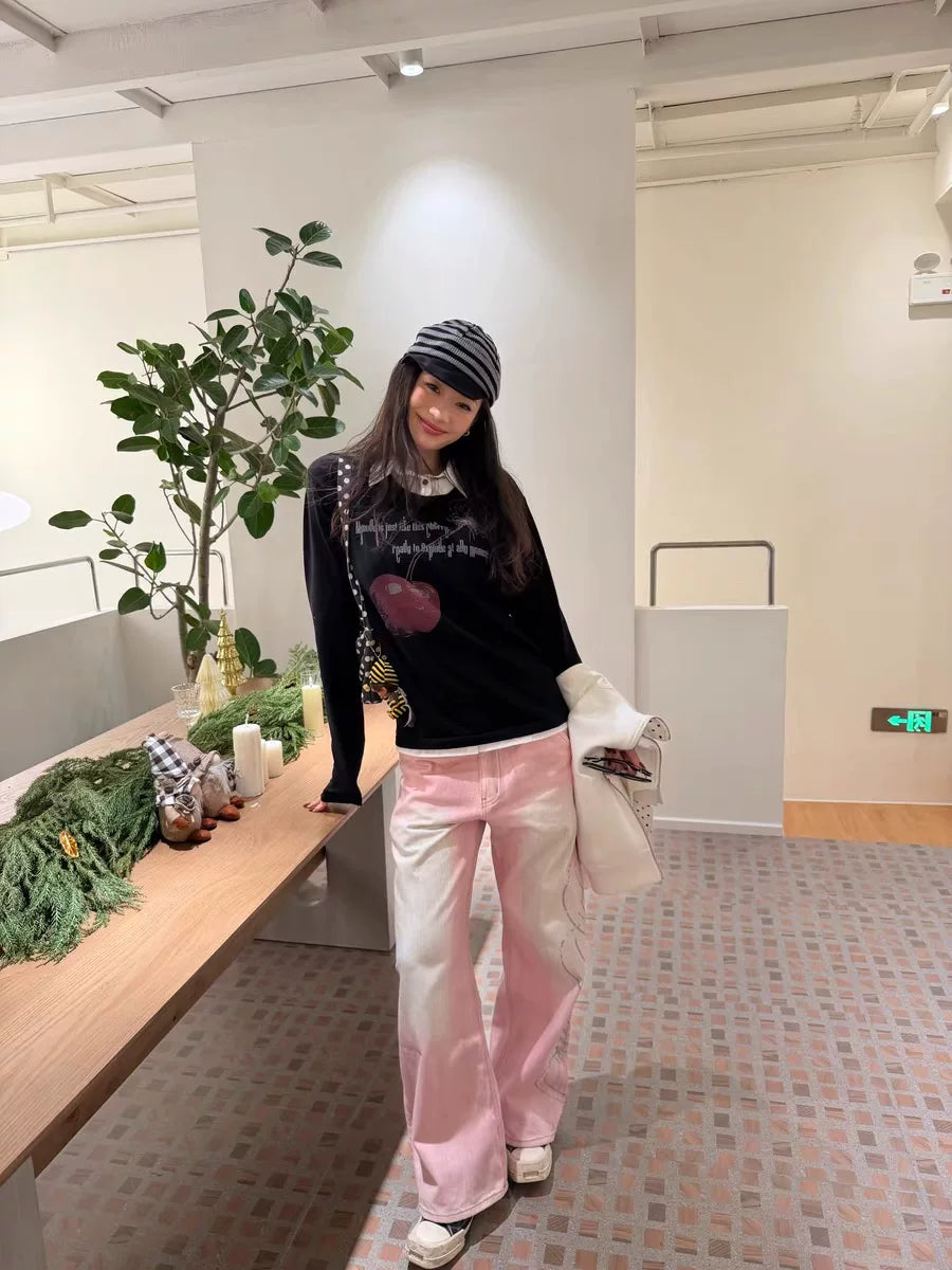 CHERRY MOOD TWO-PIECE SWEATER SET
